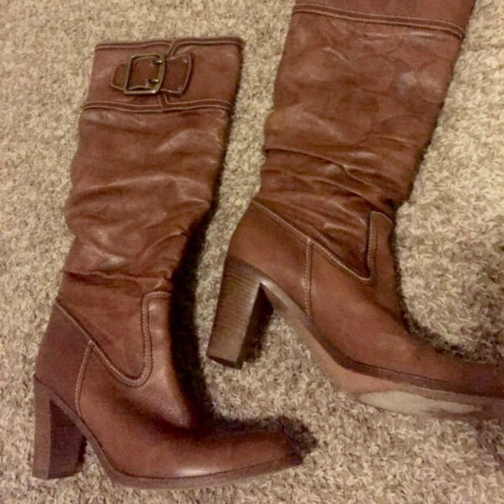 Coach signature C print boots